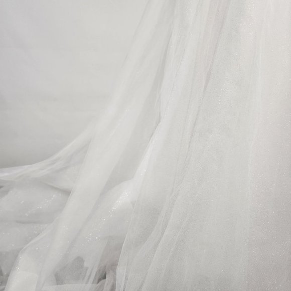 Rebecca Ingram White Lace Beaded Bodice Tulle Wedding Gown Size 18 - Picture 6 of 16